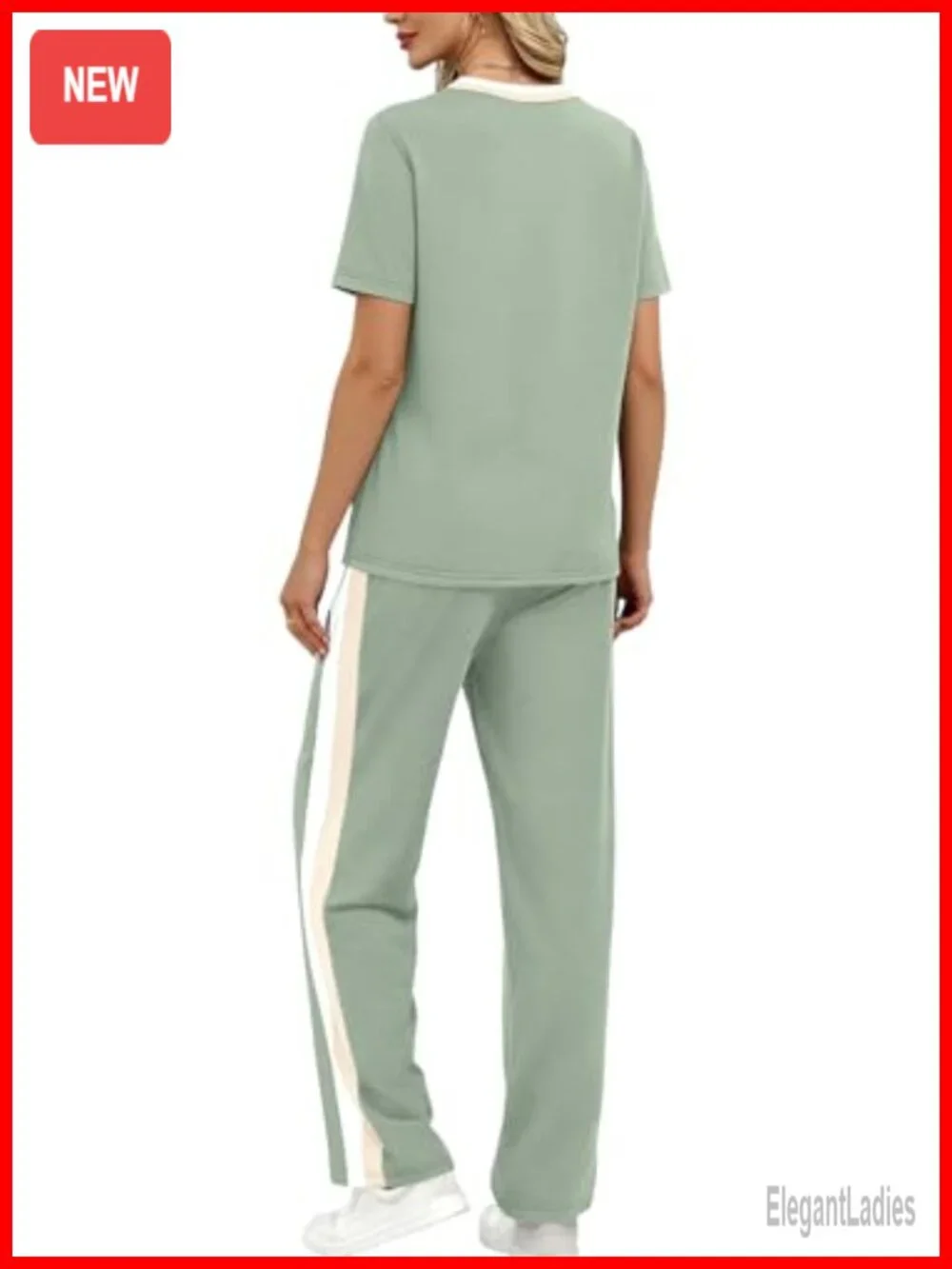 2 Piece Lounge Set Short Sleeve Top Wide Leg Pants with Pockets Matching Set